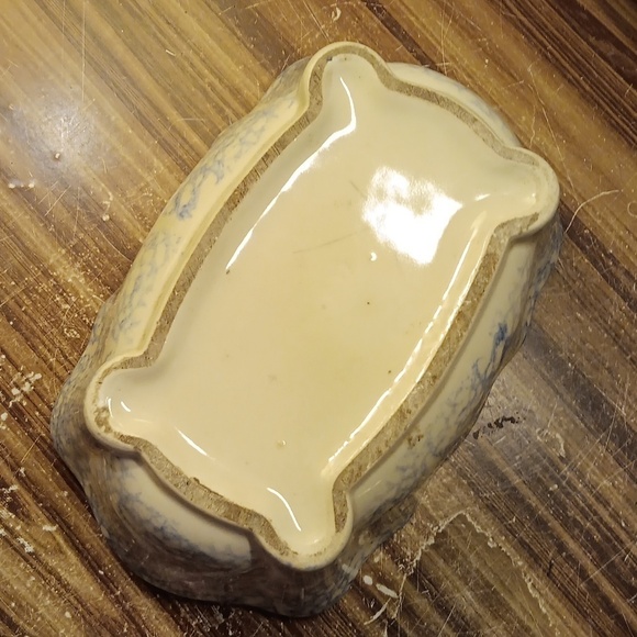 Vintage Roseville spongeware glazed pottery planter - Picture 3 of 6